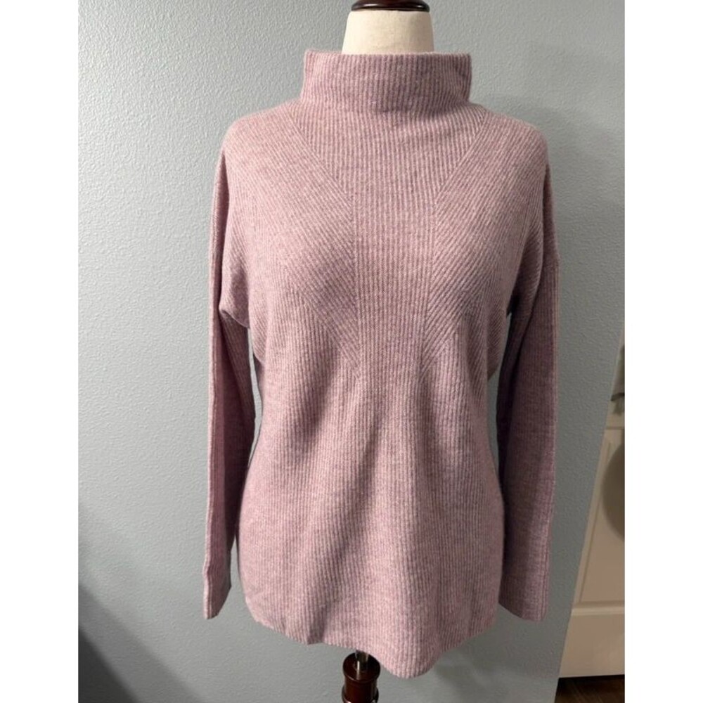 Nanette Lepore 100% Cashmere Turtleneck Sweater Pink Mauve Size L